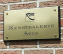 Gegraveerde luxe naamplaat in echt glanzend koper - 34 x 24 cm